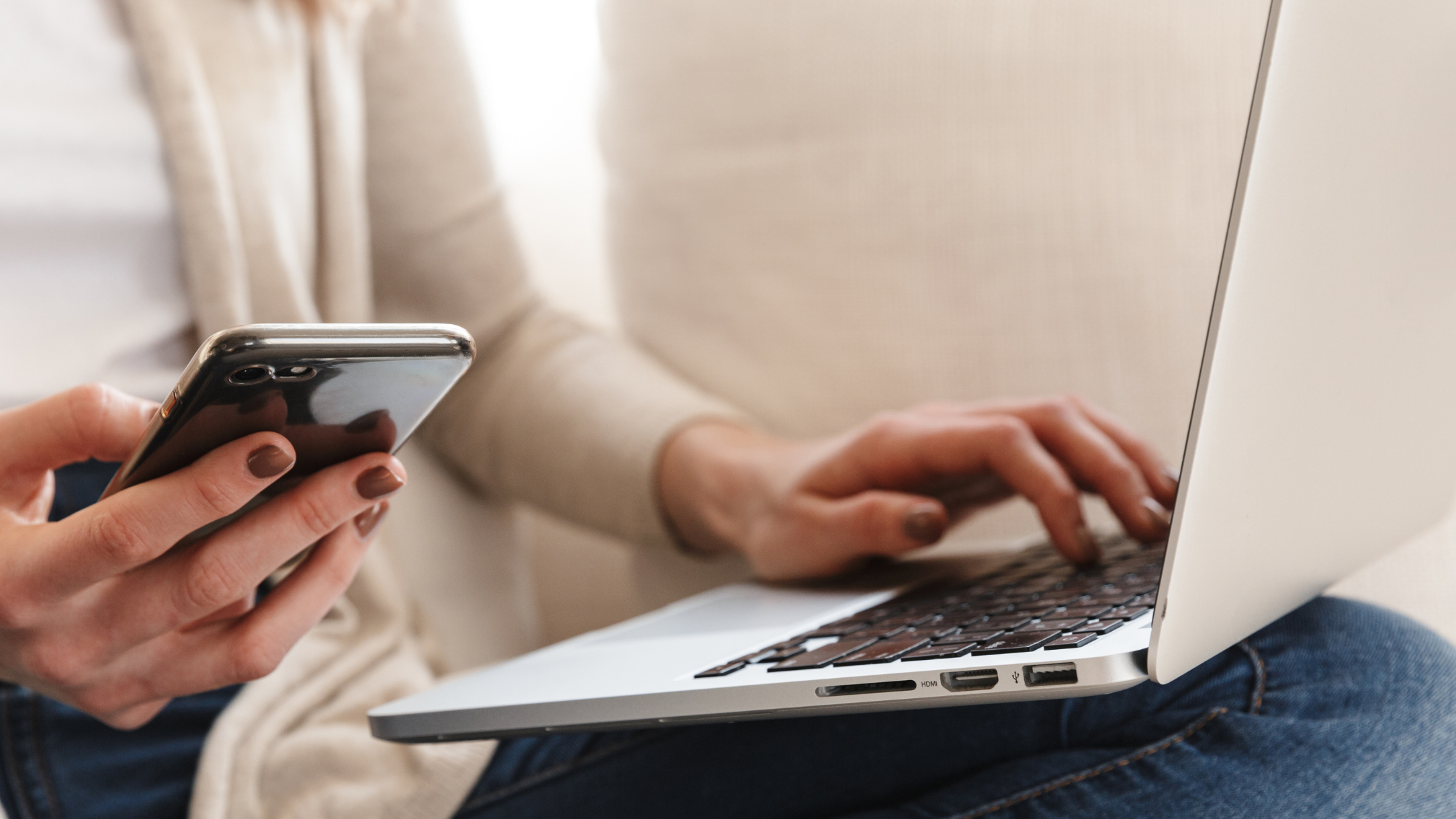 Woman researching