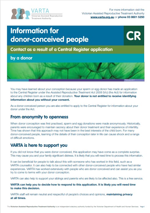 Information for people contacted as a result of a CR application