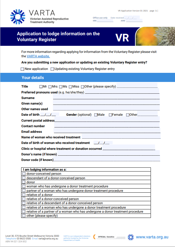 voluntary application form