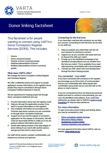 Image of donor linking fact sheet