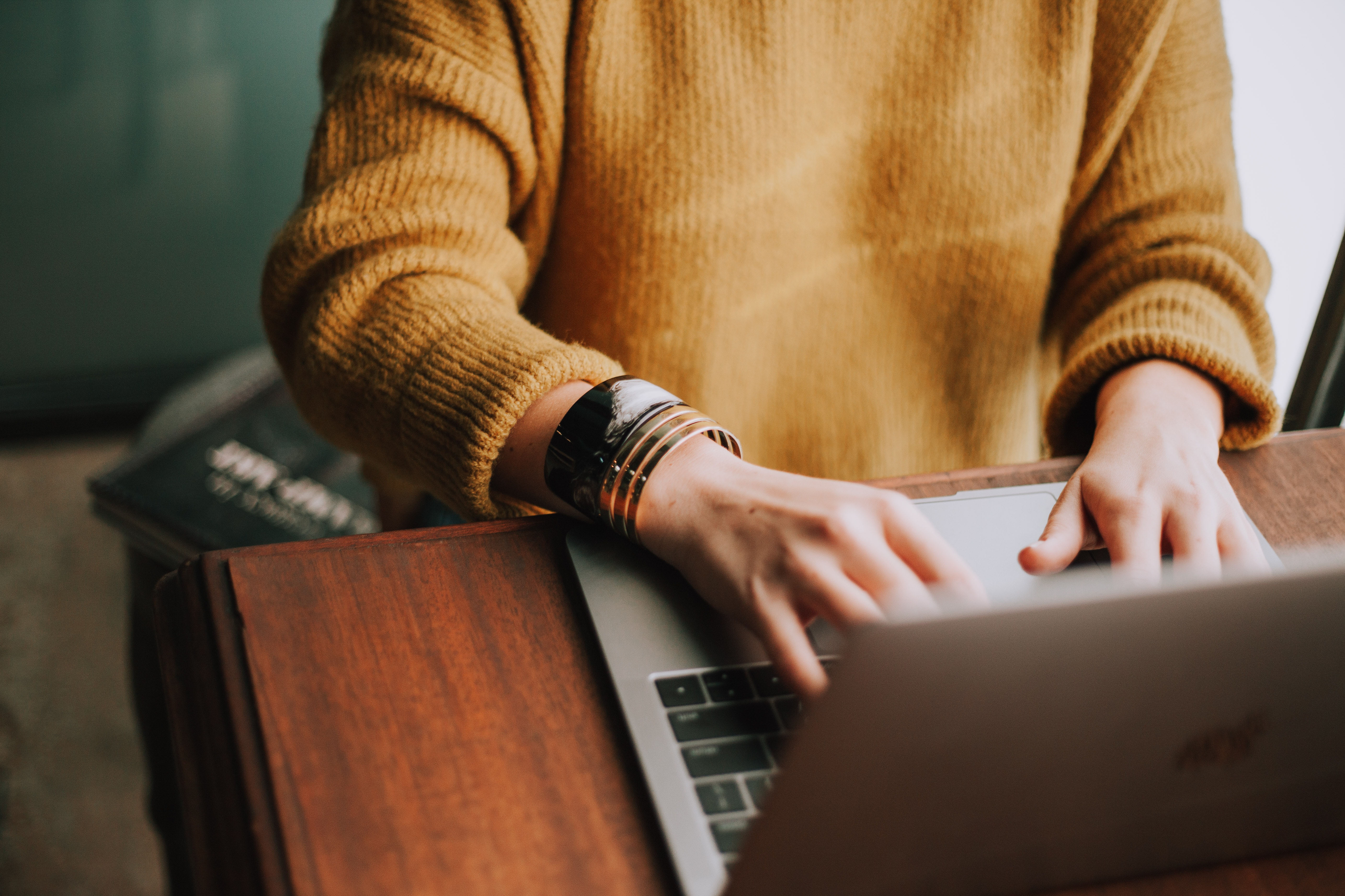 Women searching on laptop image