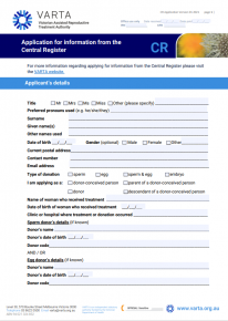 Central register application form