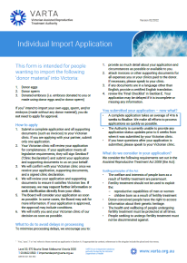 Image of Individual Import Application Form 