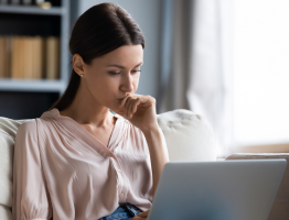 Woman researching