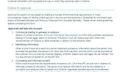 Class application to export donated sperm interstate - For ART clinics