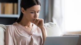 Woman researching