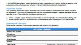 Application for registration